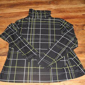 Preppy Plaid Lime, White, and Black Turtleneck